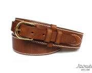 ceinture cuir havane sur-mesure