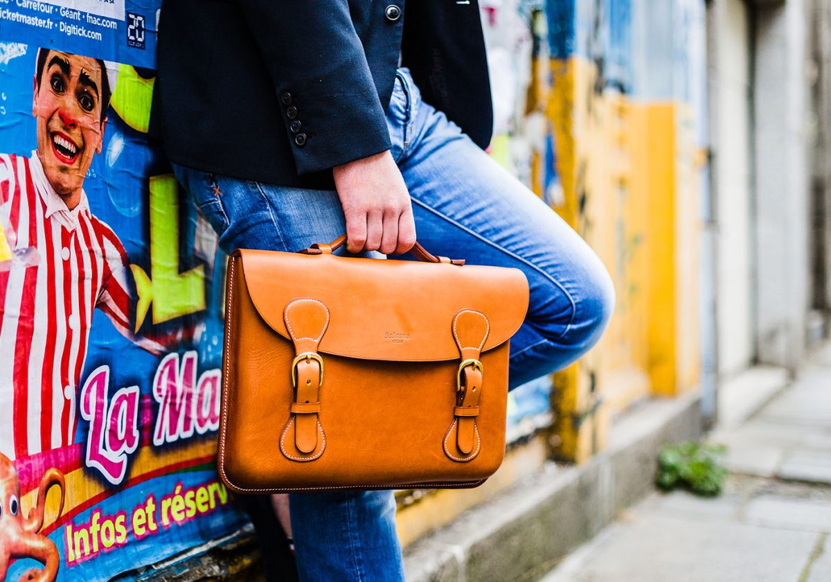 cartable cuir camel