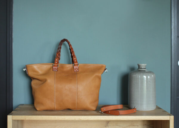cabas cuir camel