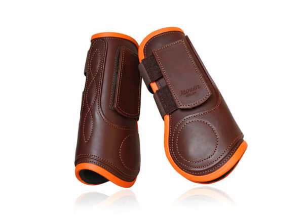 guêtres cuir orange